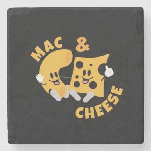 Cheese Mac & Cheese Grappig cadeau idee Stenen Onderzetter (Voorkant)
