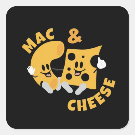 Cheese Mac & Cheese Grappig cadeau idee Vierkante Sticker (Voorkant)