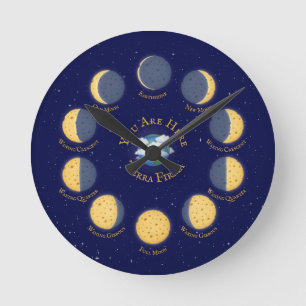 Cheese Moon Whimsical Lunar Phases Chart Astronomi Ronde Klok