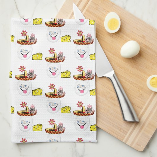 Cheese Mouse Kitchen Hand Towel Theedoek (Quarter Fold)