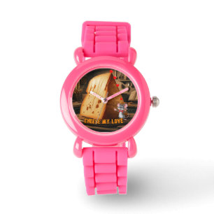 Cheese My Love beroemd gemaakt door A Cartoon Mous Horloge