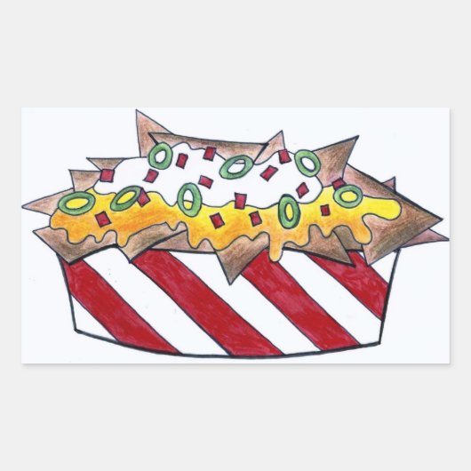 Cheese Nachos Nacho Snack Chips Junk Food Stickers (Voorkant)