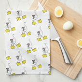 Cheese Ostrich Mouse Kitchen Hand Towel Theedoek (Quarter Fold)
