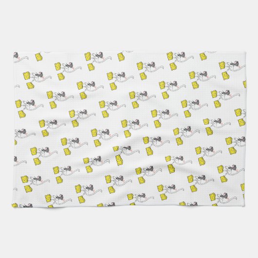Cheese Ostrich Mouse Kitchen Hand Towel Theedoek (Horizontaal)