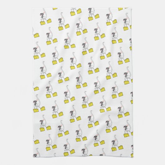 Cheese Ostrich Mouse Kitchen Hand Towel Theedoek (Verticaal)