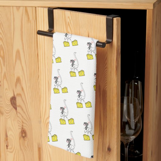 Cheese Ostrich Mouse Kitchen Hand Towel Theedoek (Derde Gevouwen)