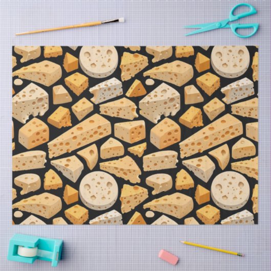 Cheese Pieces Natural Holes Pattern Decoupage Tissuepapier (Craft)