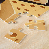Cheese Pieces With Natural Holes Cute Pattern  Legpuzzel (Zijkant)