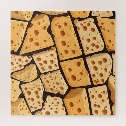 Cheese Pieces With Natural Holes Cute Pattern Legpuzzel (Horizontaal)