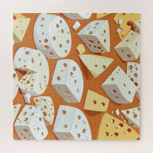 Cheese Pieces With Natural Holes Cute Pattern Legpuzzel (Horizontaal)