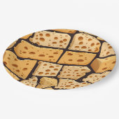 Cheese Pieces With Natural Holes Cute Pattern  Papieren Bordje (Gekanteld)