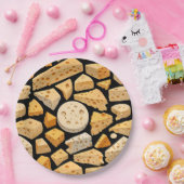 Cheese Pieces With Natural Holes Cute Pattern  Papieren Bordje (Feest)
