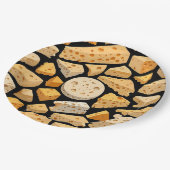 Cheese Pieces With Natural Holes Cute Pattern  Papieren Bordje (Gekanteld)