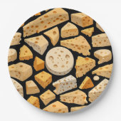 Cheese Pieces With Natural Holes Cute Pattern  Papieren Bordje (Voorkant)