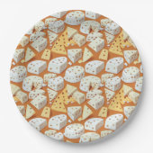 Cheese Pieces With Natural Holes Cute Pattern  Papieren Bordje (Voorkant)