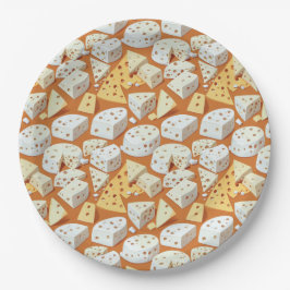 Cheese Pieces With Natural Holes Cute Pattern  Papieren Bordje
