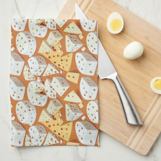 Cheese Pieces With Natural Holes Cute Pattern  Theedoek (Quarter Fold)