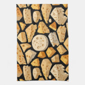 Cheese Pieces With Natural Holes Cute Pattern Theedoek (Verticaal)