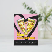 Cheese Pizza Be My Valentines Day Postcard Briefkaart (Staand voorkant)
