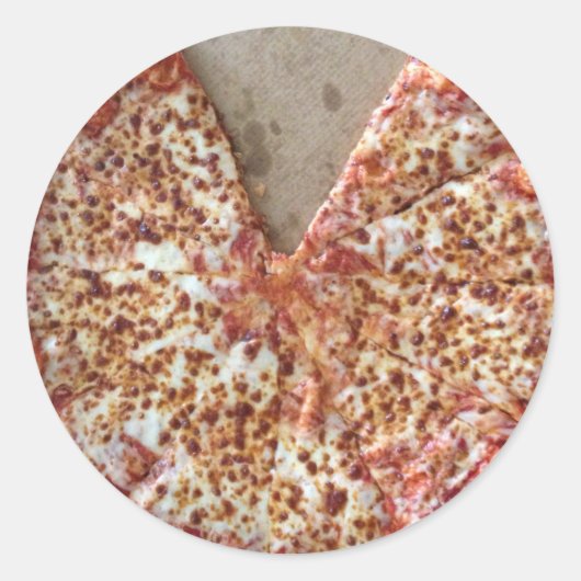 Cheese Pizza Ronde Sticker (Voorkant)