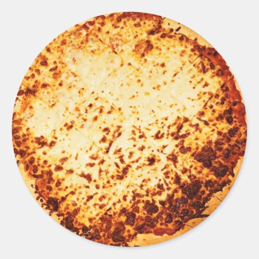 Cheese Pizza Ronde Sticker (Voorkant)