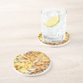 Cheese Pizza Zandsteen Onderzetter (Zijkant)