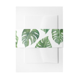 Cheese Plant Leaf Invitation Belly Band Uitnodigingen Wikkel