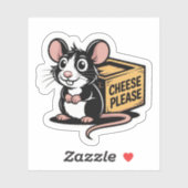 Cheese Please Rat Sticker - Speels & grillig (Vel)