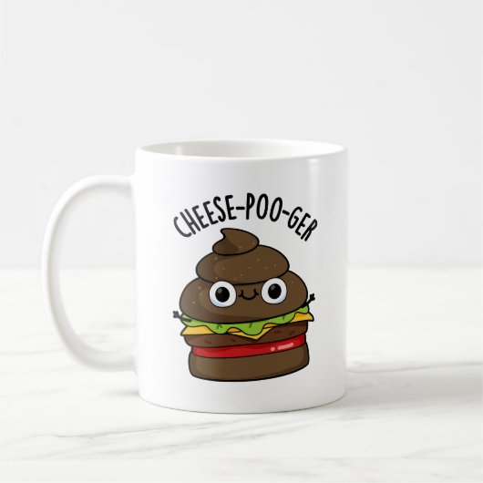 Cheese-poo-ger Funny Poop Pun Koffiemok (Links)
