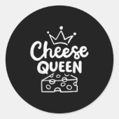 Cheese Queen Co. Vrouwen Geel Moderne Letter Prin Ronde Sticker (Voorkant)