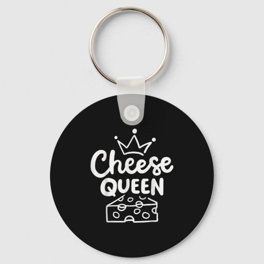Cheese Queen Co. Vrouwen Geel Moderne Letter Prin Sleutelhanger (Voorkant)