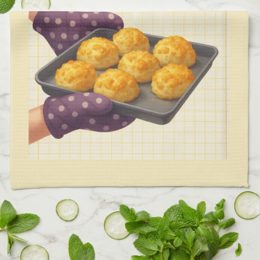 Cheese Scone Time — Kitchen Tea Towel Theedoek (Gevouwen)