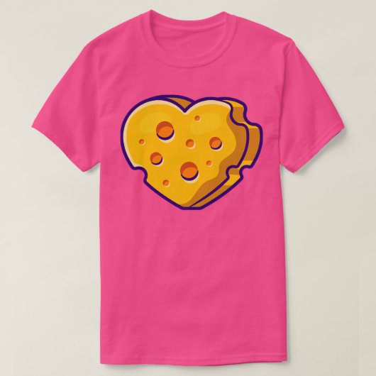Cheese Shape Love Cartoon T-shirt (Design voorkant)