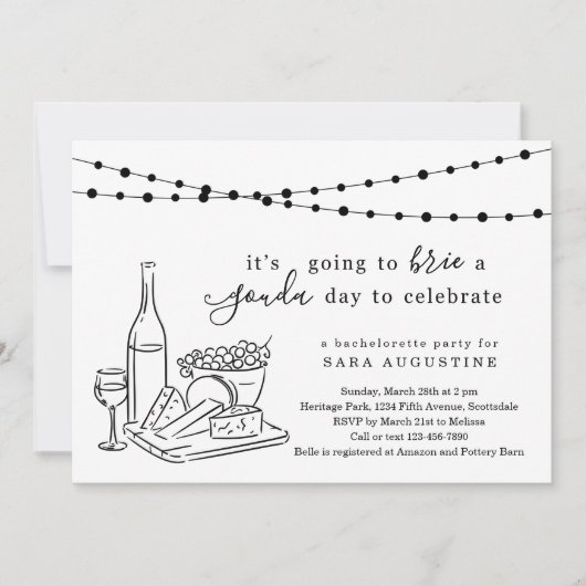 Cheese Theme Bachelorette Party Invitation Kaart (Voorkant)