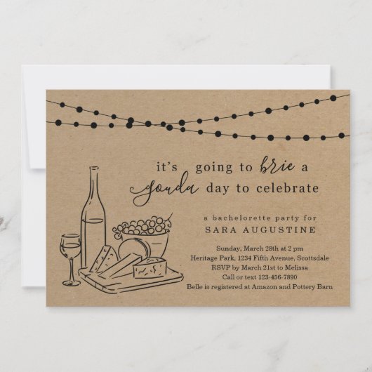 Cheese Theme Bachelorette Party Kraft Background Kaart (Voorkant)