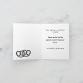 Cheese Wedge aangepaste cartoon driehoek met gaatj Bedankkaart (Binnen)