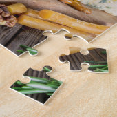 Cheese Wine Honey Walnuts Grapes Crackers Food Legpuzzel (Zijkant)