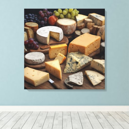 Cheeseboard Stilleven - Ingewikkeld Canvas Print (Insitu (Houten vloer))