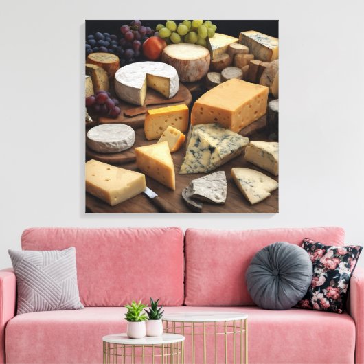 Cheeseboard Stilleven - Ingewikkeld Canvas Print (Insitu (Woonkamer))