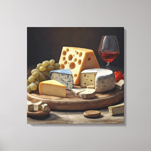 Cheeseboard Stilleven - Ingewikkeld Canvas Print (Voorkant)