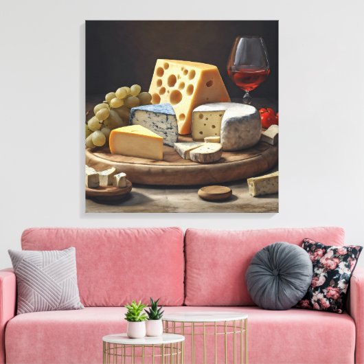 Cheeseboard Stilleven - Ingewikkeld Canvas Print (Insitu (Woonkamer))