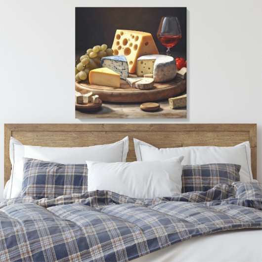 Cheeseboard Stilleven - Ingewikkeld Canvas Print (Insitu (Slaapkamer))