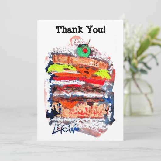 Cheeseburger #170229 bedankkaart (Staand voorkant)