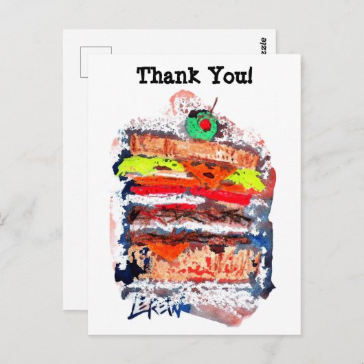 Cheeseburger #170229 briefkaart (Voorkant / Achterkant)