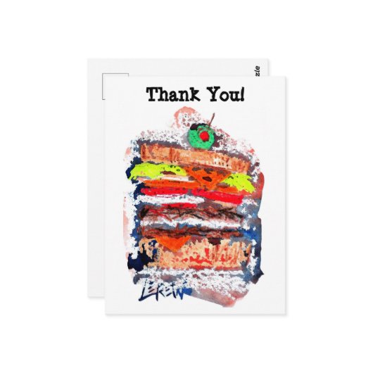 Cheeseburger #170229 briefkaart (Voorkant / Achterkant in situ)