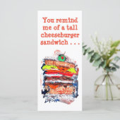 Cheeseburger #170229 Funny Birthday Card met vers Kaart (Staand voorkant)