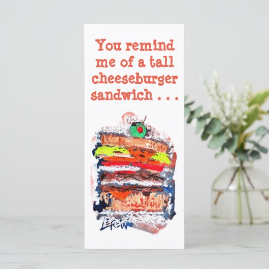 Cheeseburger #170229 Funny Birthday Card met vers Kaart (Staand voorkant)