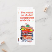 Cheeseburger #170229 Funny Birthday Card met vers Kaart (Voorkant / Achterkant in situ)
