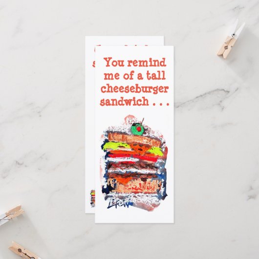 Cheeseburger #170229 Funny Birthday Card met vers Kaart (Voorkant / Achterkant in situ)