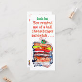 Cheeseburger #170229 Funny Birthday Card met vers Kaart (Voorkant / Achterkant in situ)